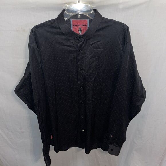 Visconti Black Men’s Dress Shirt Size XL Black Going Out Party Fun - Picture 1 of 12